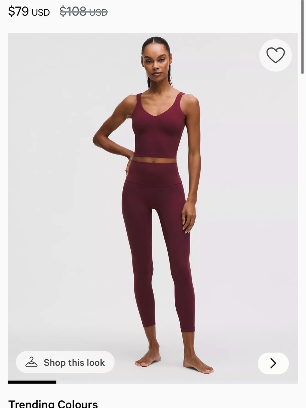 lululemon athletica Maroon/Burgundy Leggings